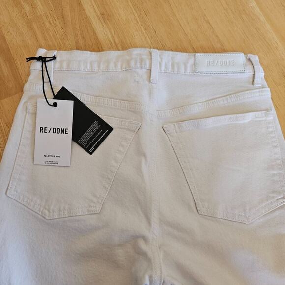 RE/DONE Originals 70's Straight Jean Vintage White - sz 26 NWT (FLAWS) - Picture 6 of 11